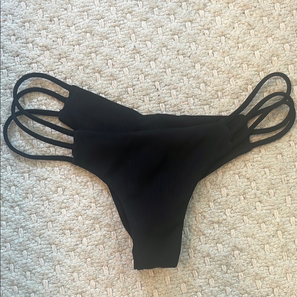 Black Strappy Bikini Bottom